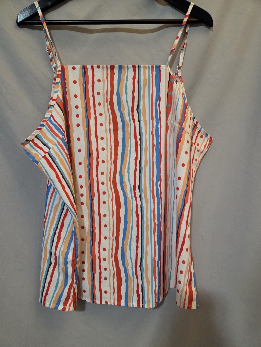Multicolor Striped and Polka Dot Two-Piece Camisole and Shorts Set